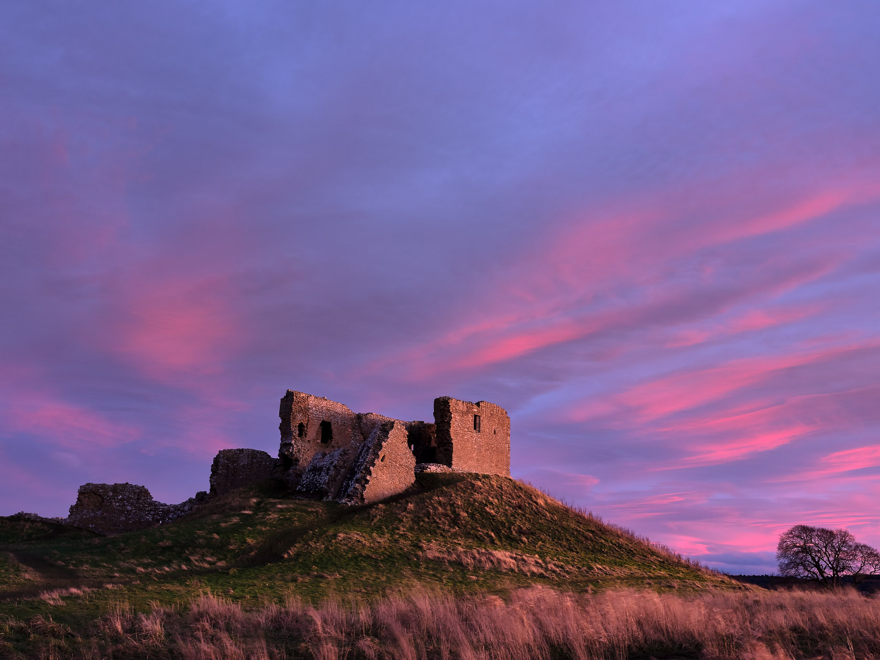 Pinks And Blues - Duffus Castle.