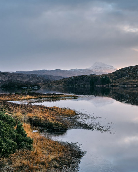 Winter Light Across Loch Druim Suardalain.